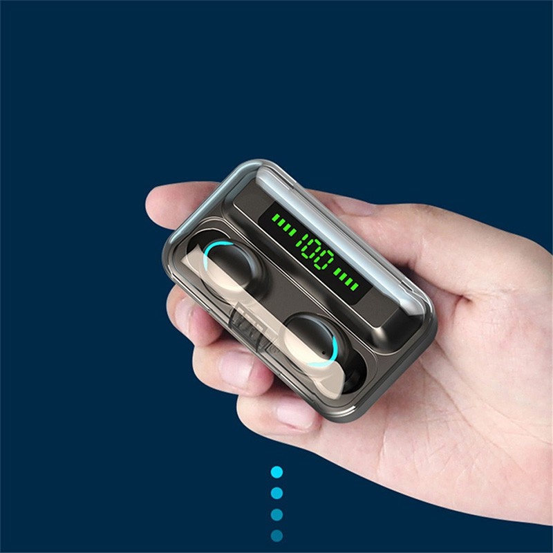 Tai nghe bluetooth AMOI F9 pro, cảm biến vân tay, đèn led hiển thị pin, tai nghe ko dây siêu bass