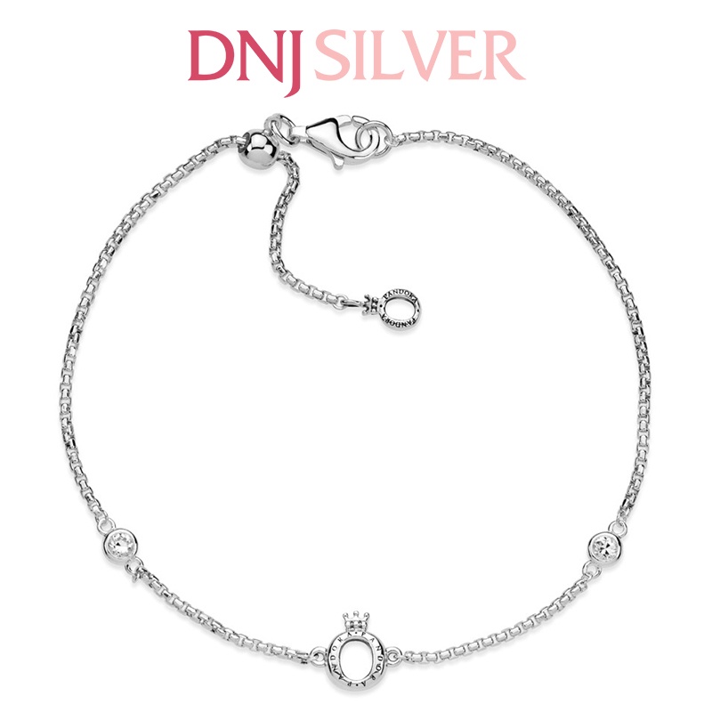 Vòng charm bạc 925 cao cấp - Mẫu vòng Sparkling Crown O Chain mẫu dây rút freesize,điều chỉnh size linh động