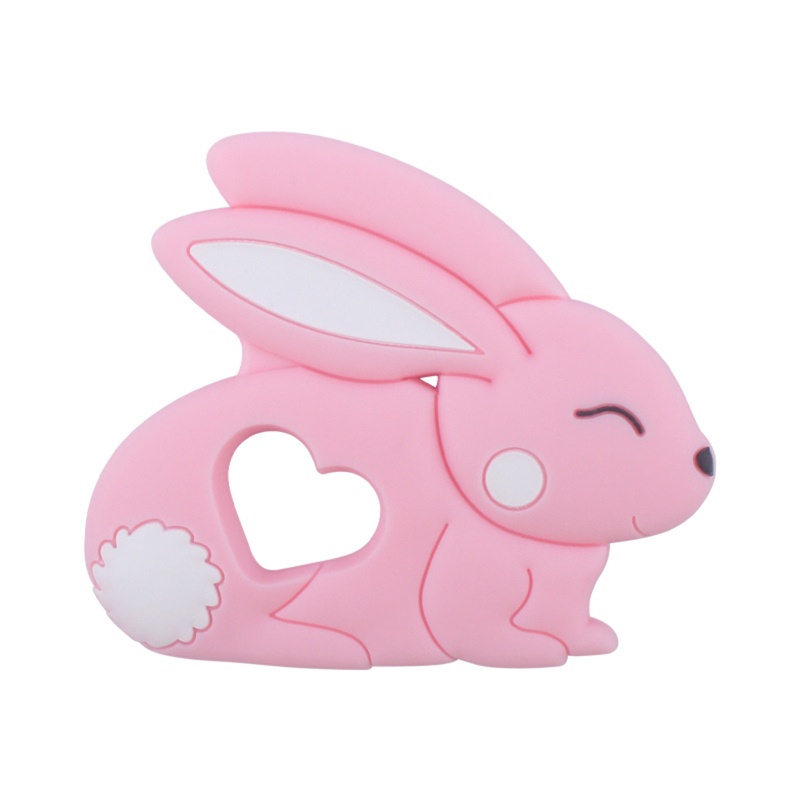Đồ Chơi Ngậm Nướu Hình Thỏ Hoạt Hình Bằng Silicon Dành Cho Em Bé