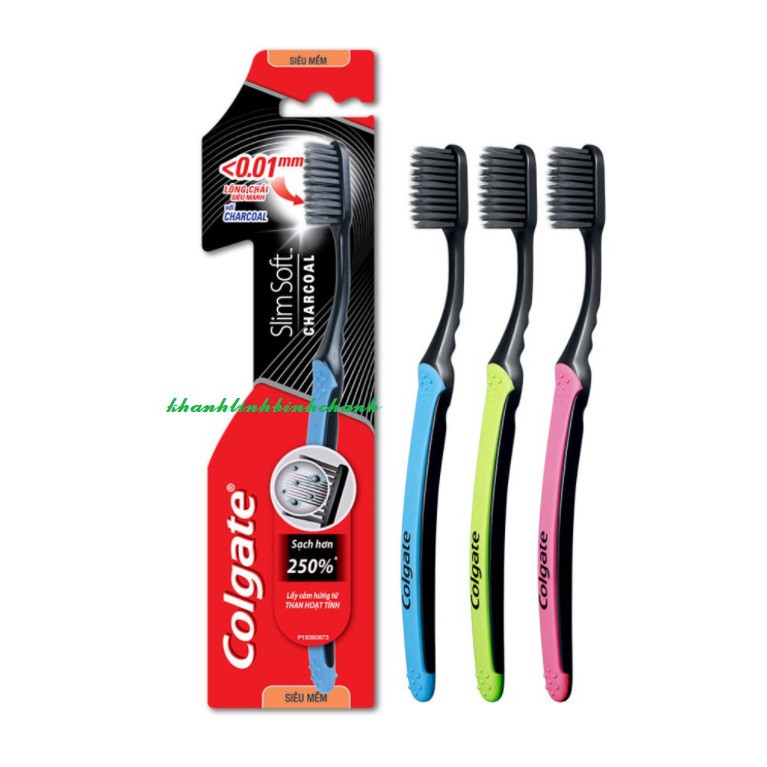 Bàn Chải Đánh Răng Colgate Kháng Khuẩn Than Hoạt Tính SlimSoft Charcoal