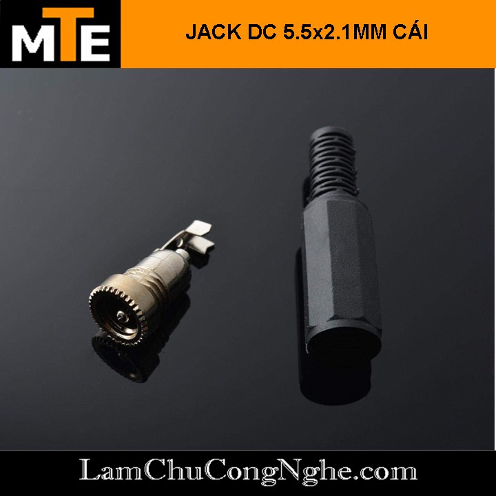 Đầu jack nguồn DC 5.5X2.1mm cái đầu kim loại DC-005