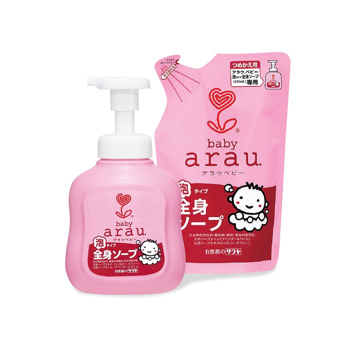 Combo sữa tắm gội toàn thân Arau Baby 450ml Mua chai tặng túi 400ml