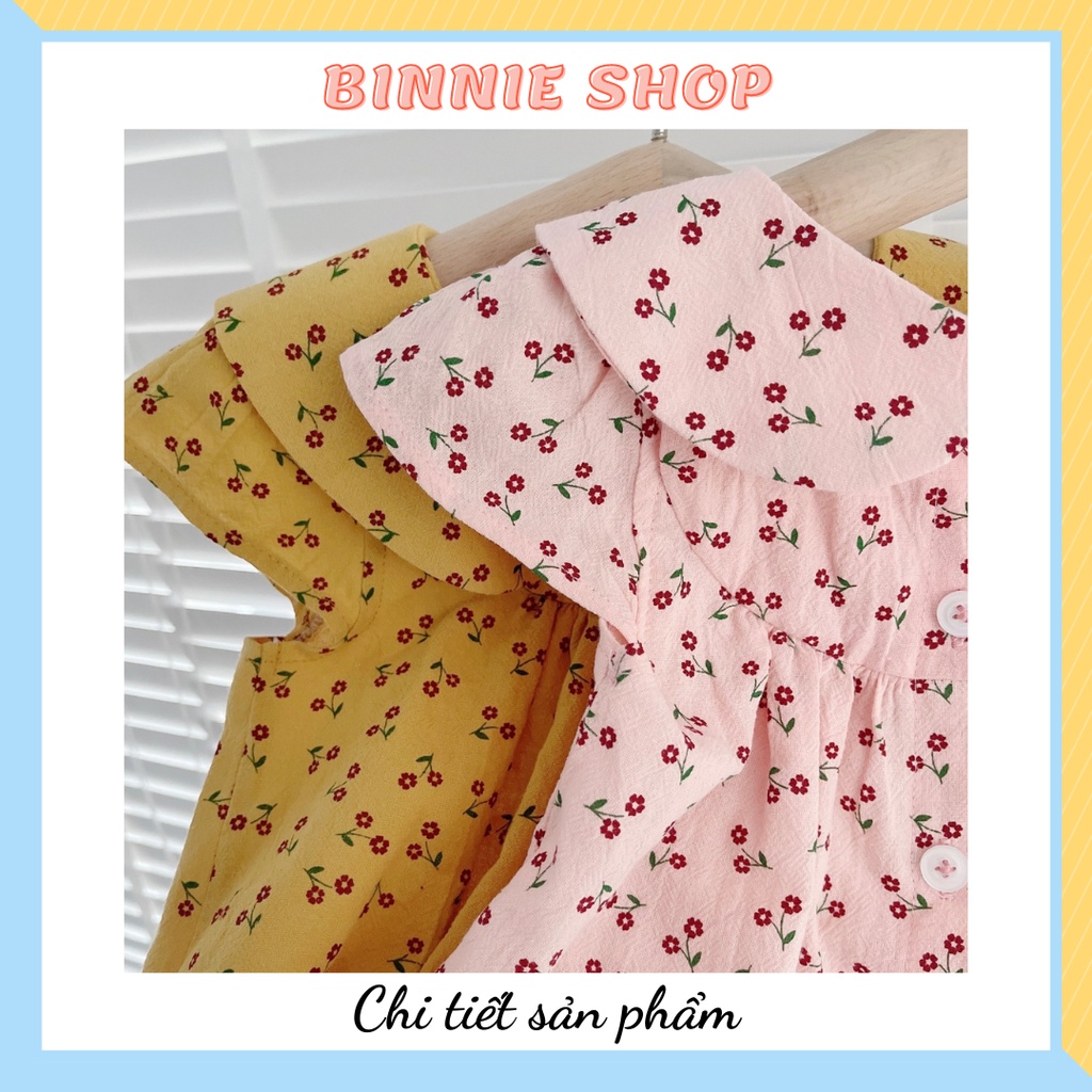 Váy bé gái Váy babydoll hoa nhí cổ sen dễ thương cho bé gái 9-20kg (1-5 tuổi) BINNIE SHOP