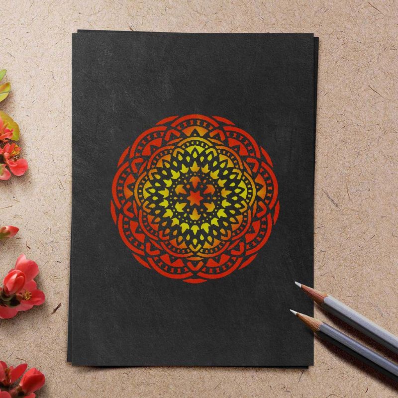 Set 9 Khuôn Vẽ Họa Tiết Mandala Trang Trí Sàn Nhà