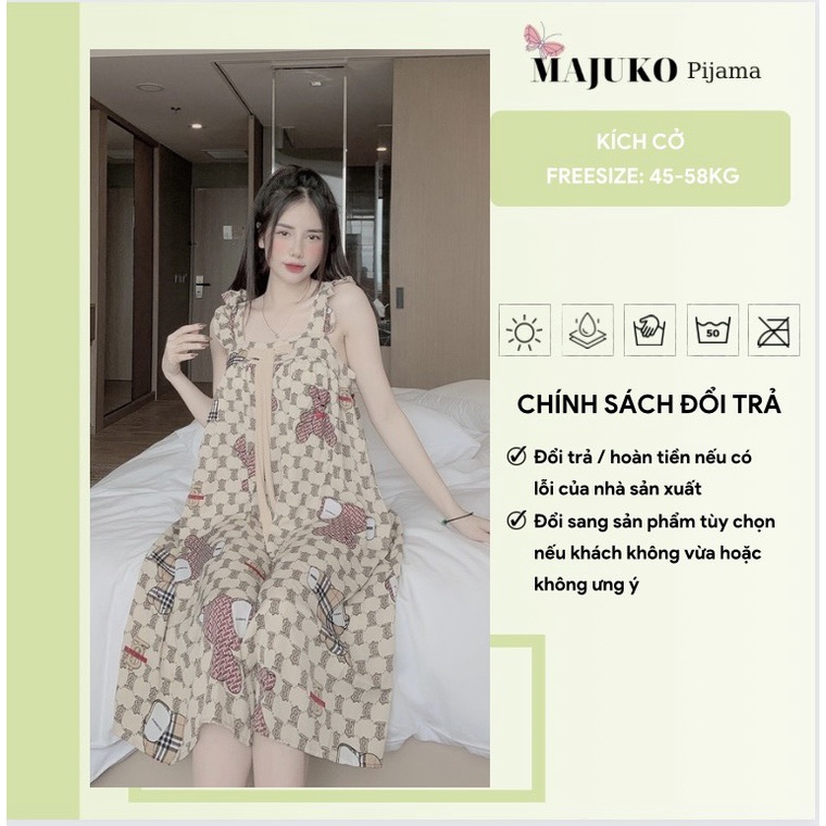 Váy 2 dây dáng dài đi biển sexy xinh đẹp lụa ngủ mango cao cấp MAJUKO QAo