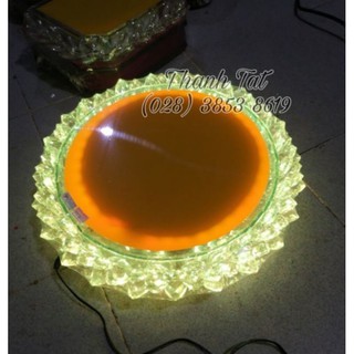 Đế Sen Pha Lê Tròn Led Đổi Màu 23cm