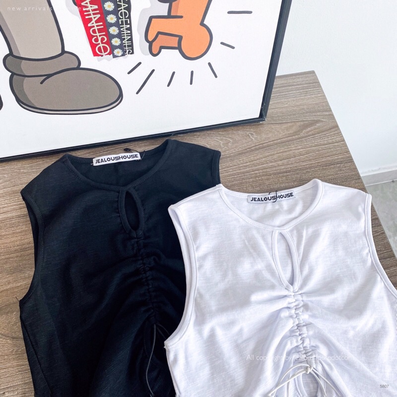Áo tanktop, áo niche cropped có dây rút ở ngực Jealous product 5807