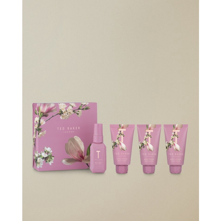 Bộ sản phẩm dưỡng thể Ted Baker London - Peony Spritz - sữa tắm, lotion, body mist minisize