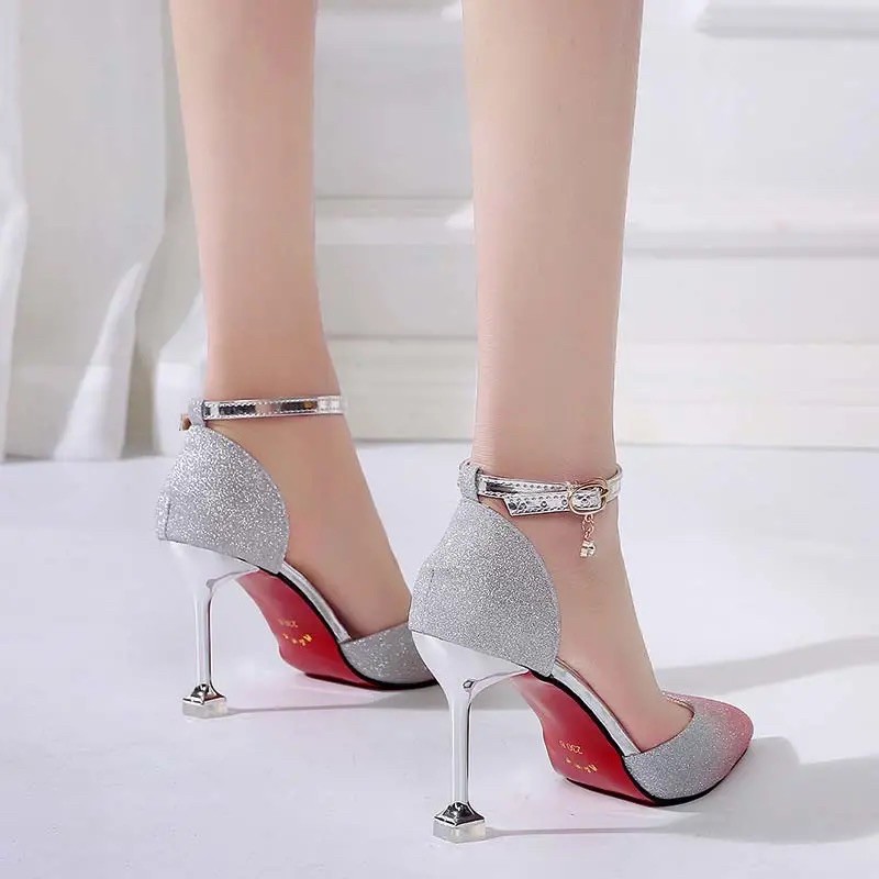 Giày cao gót nữ trộn màu giày thời trang đế nhọn 6cm 9cm