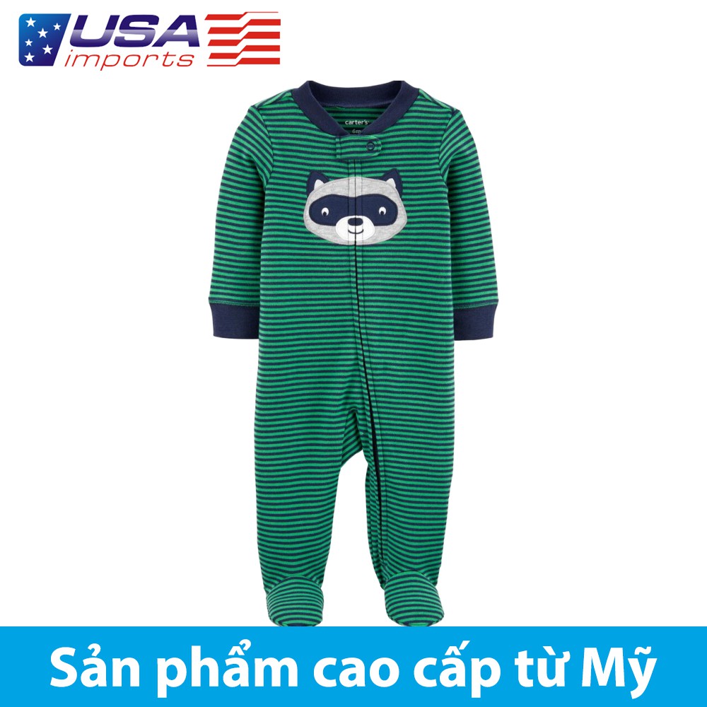 Đồ dài, đồ ngủ cotton liền quần khoá kéo Car-tờ Auth Từ Mỹ (17915810)