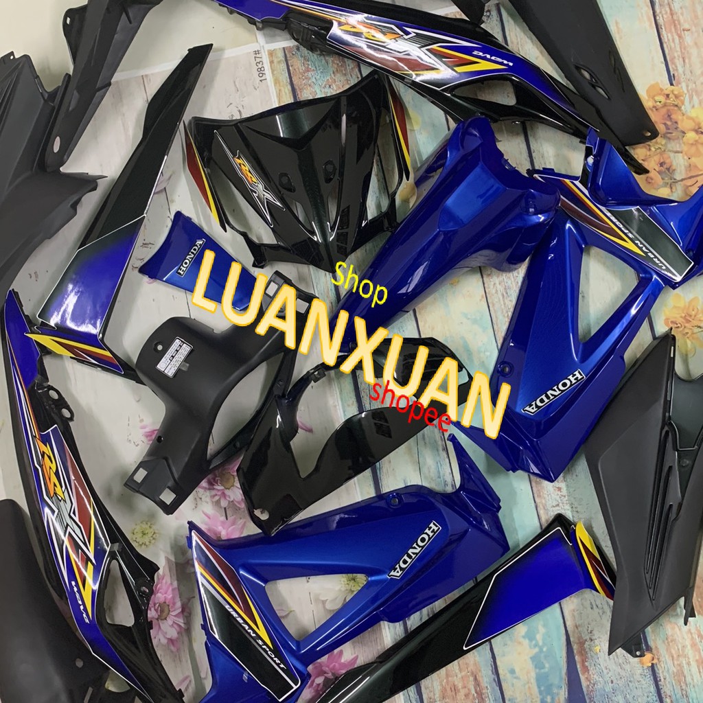 Bộ dàn áo xe wave RSX Màu XANH -RSX siêu nhân 2008 - RSX 100 đời 2008 đến 2012 -Full nhựa trắng nguyên sinh cao cấp