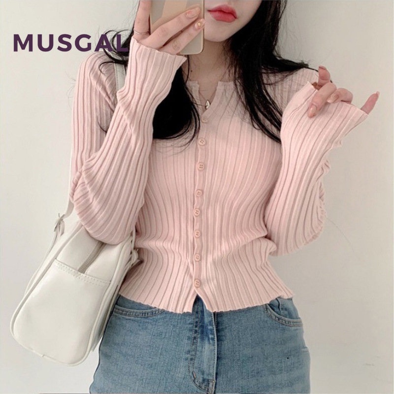 Áo Khoác Cardigan Dài Tay Cổ Chữ V Màu Sắc Thời Trang Cho Nữ