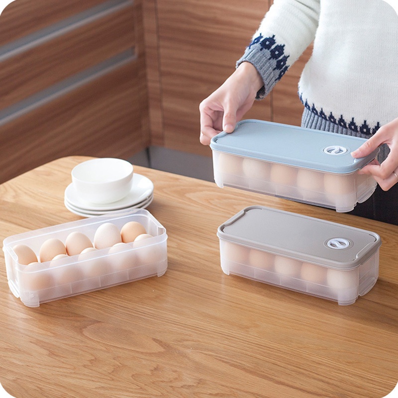 Hộp Đựng Trứng 10 / 20 Ngăn Có Nắp Đậy Tiện Dụng Cho Tủ Lạnh / Nhà Bếp