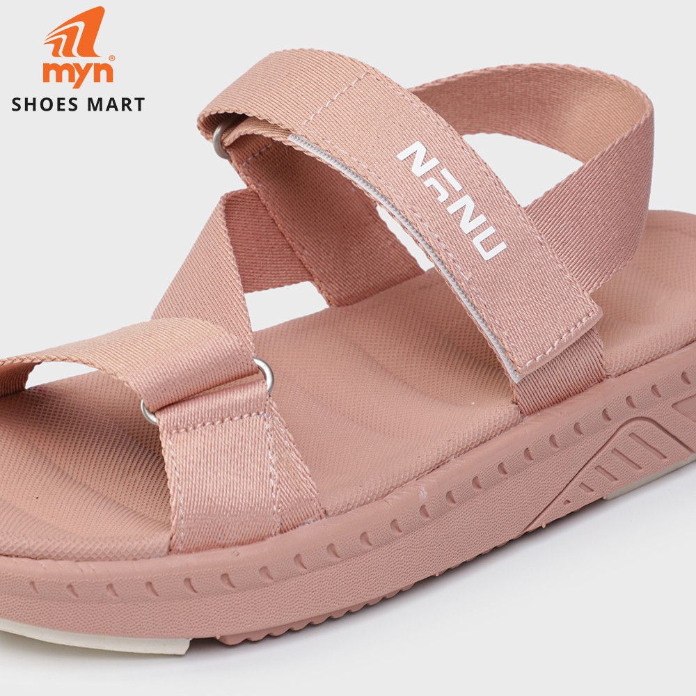Giày Sandal Nữ Nanu 08 - All Pink - Quai chéo, màu hồng bóng nhẹ