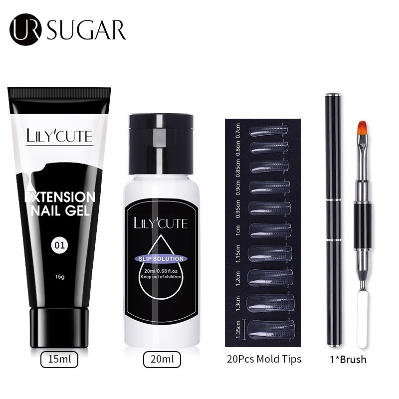 UR SUGAR Set 4 dụng cụ nối dài móng tay Lilycute có gel 15ml
