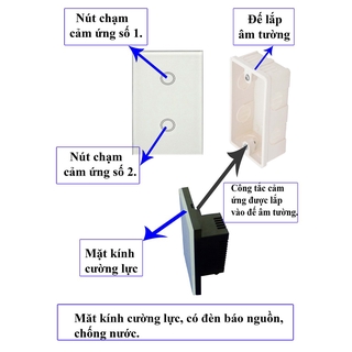 CÔNG TẮC CẢM ỨNG 2 NÚT CHẠM CT2 - KAWASAN