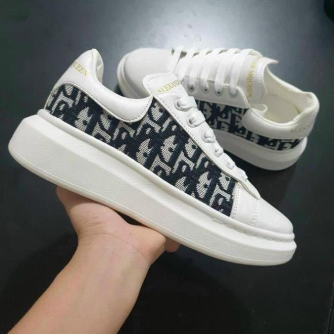 [Freeship+Box Bill] Giày thể thao,Sneakers nam nữ MC.Q trắng gót đen,phản quang tăng chiều cao 4cm,êm chân HS