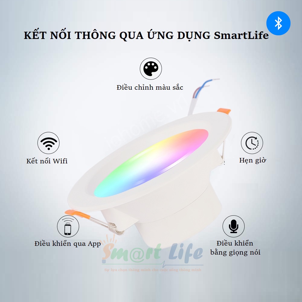 Đèn LED Downlight âm trần thông minh 16 triệu màu Bluetooth RGB + C+ W 7W-9W-12-18W -Tuya Smart Life