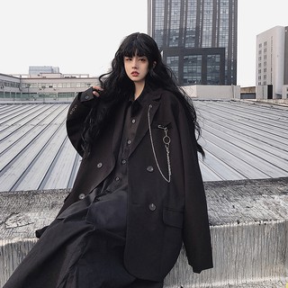 [SẴN]-Áo Blazer Đen form rộng (C100)