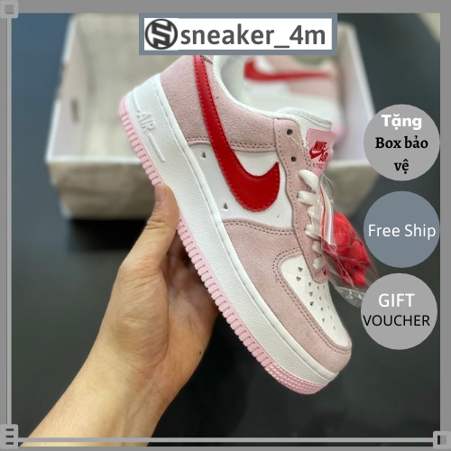 giày af1 trắng hồng màu mới cao cấp, Giày AF1 hồng TRUE LOVE cao cấp