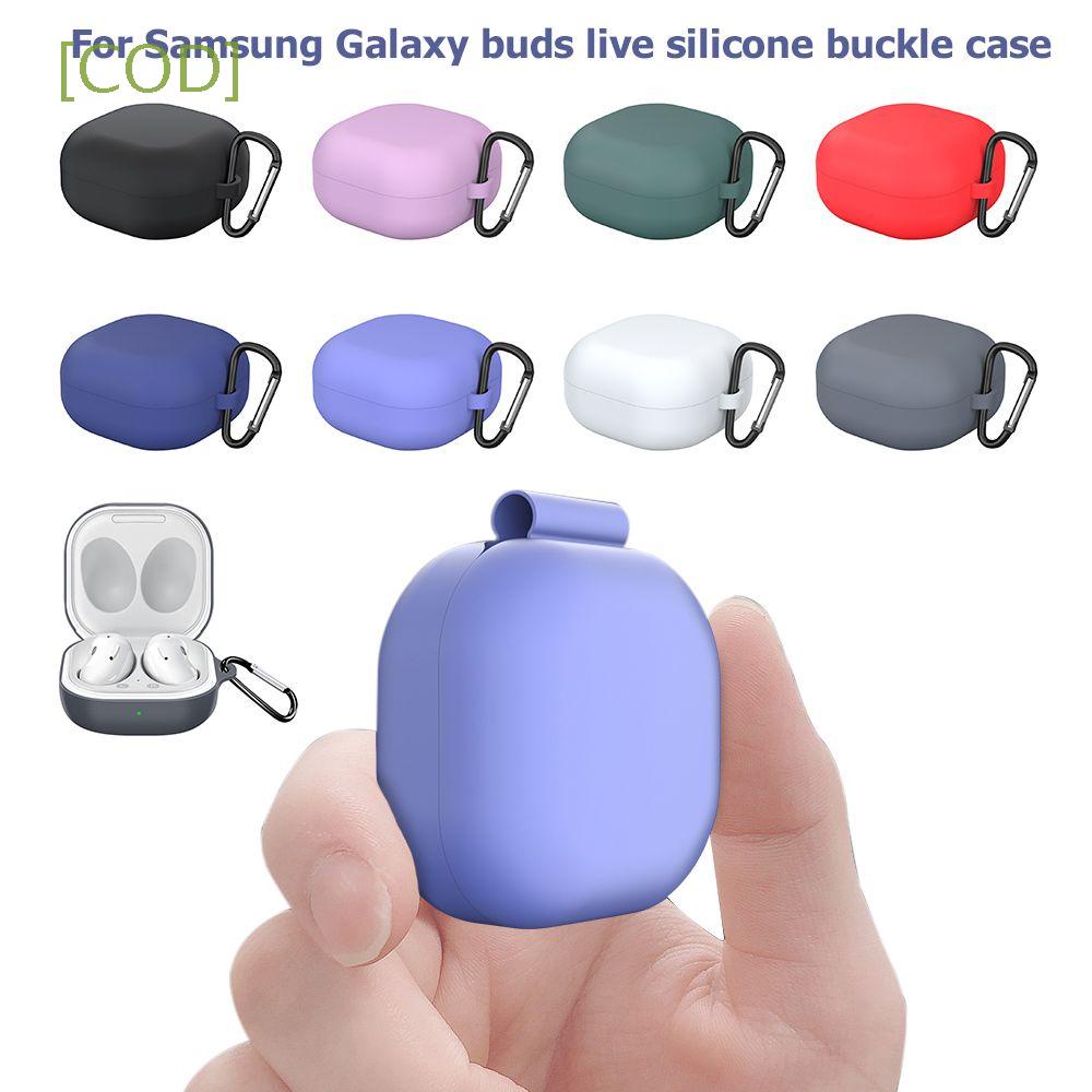 Vỏ Bảo Vệ Hộp Sạc Tai Nghe Samsung Galaxy Buds 2 Bằng Silicone Chống Rơi Kèm Móc 1 Cái