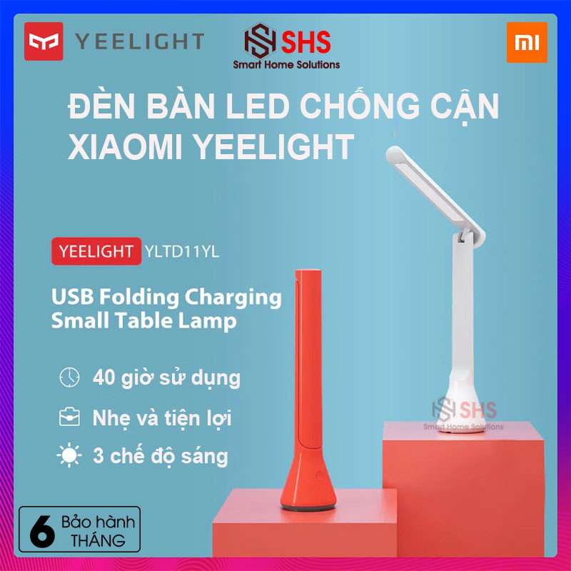 Đèn bàn LED Xiaomi Yeelight (đỏ / trắng gấp gọn, đèn thông minh đọc sách, bảo vệ mắt, sạc pin, YTD11YL, SHS Vietnam