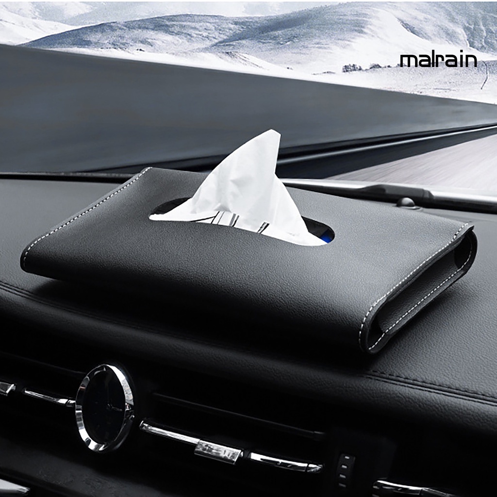 Hộp Đựng Khăn Giấy Bằng Da Giả Gắn Tấm Che Nắng Xe Hơi Tiện Dụng