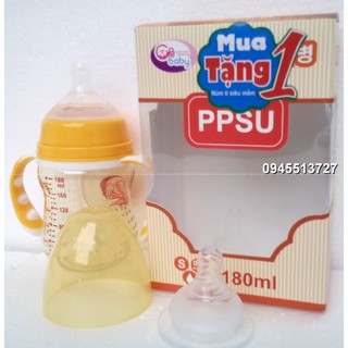 100% Hàn Quốc Bình sữa 180 ml nhựa PPSU không BPA tặng 1 núm ti