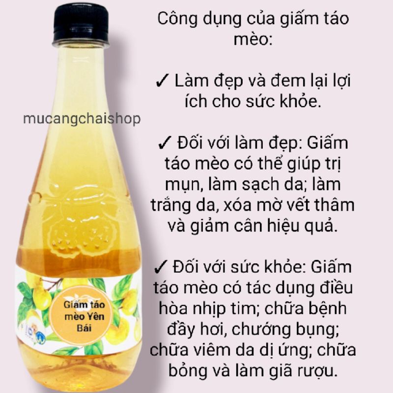Giấm táo mèo tươi Yên Bái đậm đặc nguyên chất 100%
