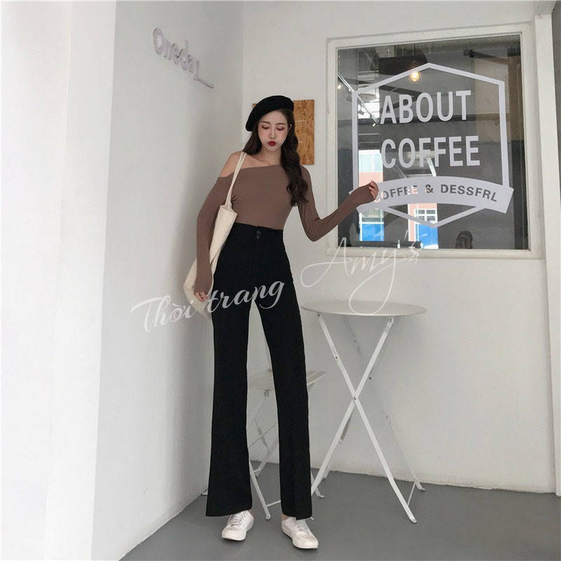 Quần ống loe lưng cao 🦋FREESHIP🦋 tôn dáng chất xịn - Thời trang Amys | BigBuy360 - bigbuy360.vn