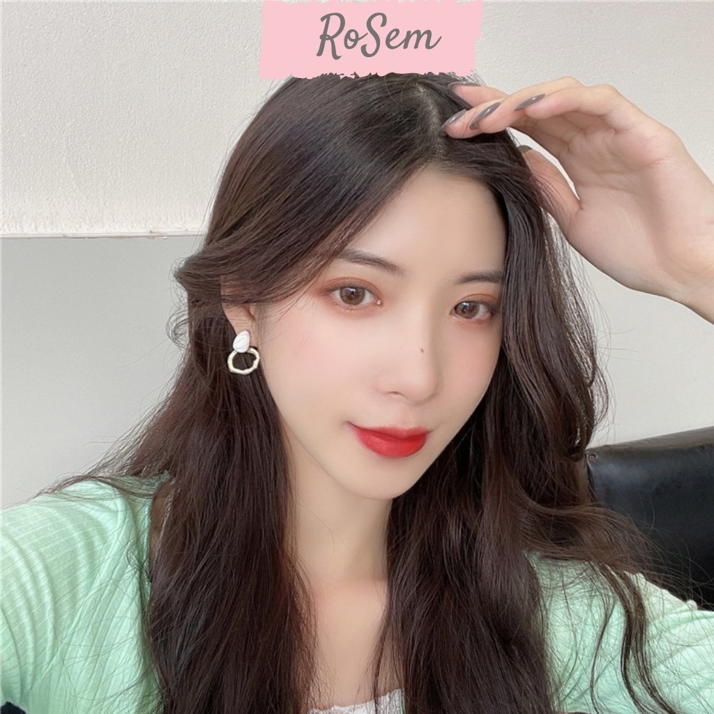 Khuyên tai bạc retro uốn tròn phong cách Pháp