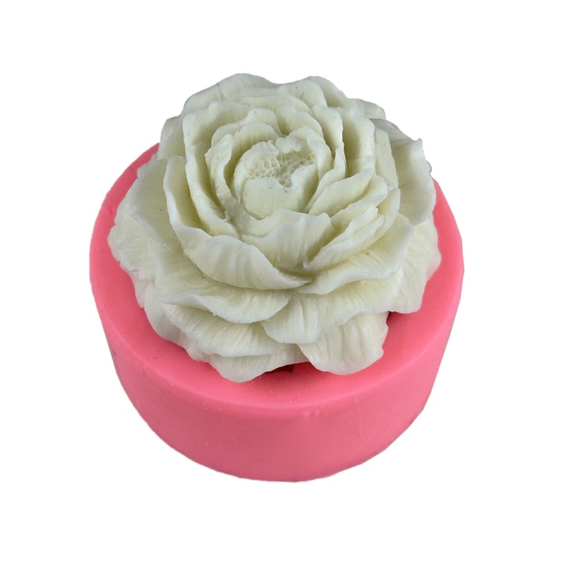 Khuôn Silicone Tạo Hình Làm Xà Phòng/Nến Hình Hoa Mẫu Đơn 3D