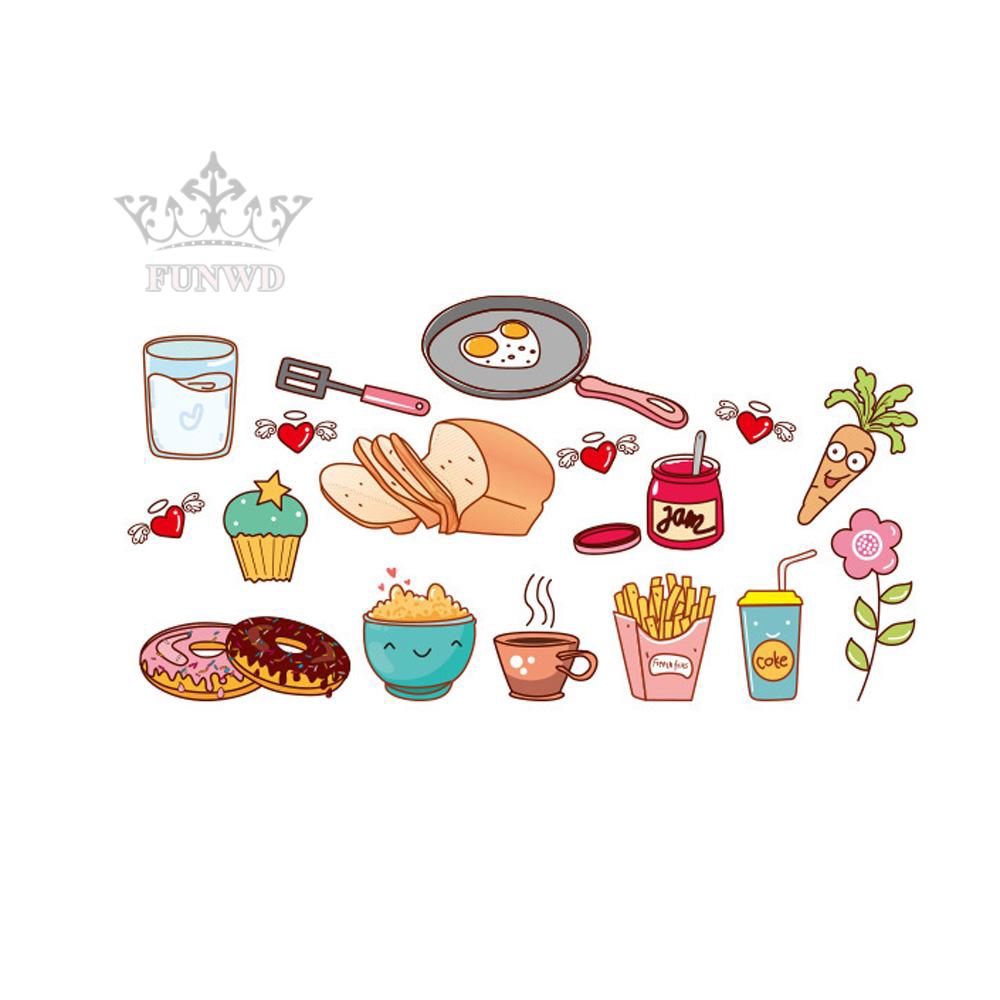 Miếng dán tường trang trí hình đồ ăn kích thước 40*30CM