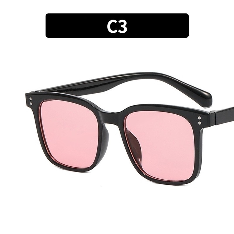 (KIQI-FASHION) COD Kính Mát Gọng Vuông Lớn Chống Tia Uv400 Thời Trang Cá Tính Cho Nam Và Nữ