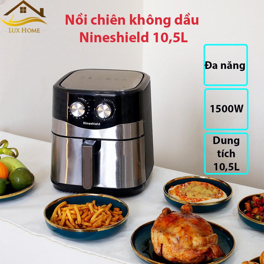 Nồi chiên không dầu 10.5L Nine Shield KB-8002M - Nồi chiên nướng đa năng - Thế hệ mới nhất 2021