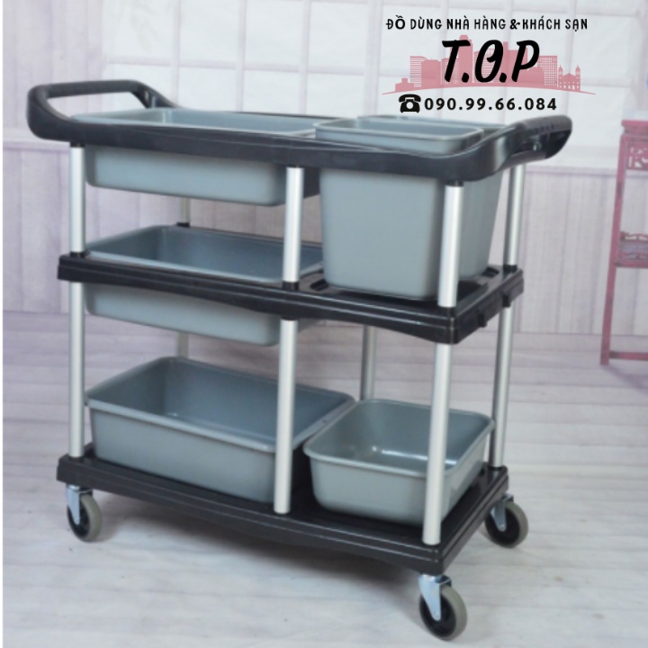 *INBOX FREESHIP* Xe Đẩy Thu Gom Chén Dĩa, Xe Đẩy Thu Gom Thức Ăn Thừa