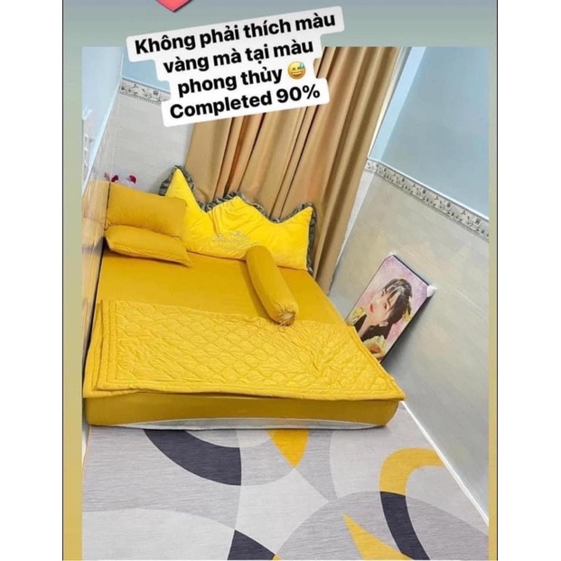 Bộ drap ga thun trơn HQ  4 món mịn, mát, màu sắc đa dạng