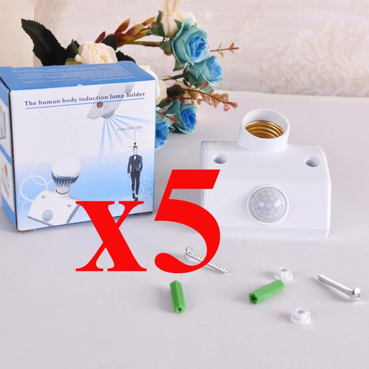 Bộ 05 đui đèn cảm ứng chuyển động hồng ngoại E27 - DHDT