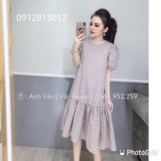💝Đầm bầu công sở tay cộc kẻ sọc trẻ trung