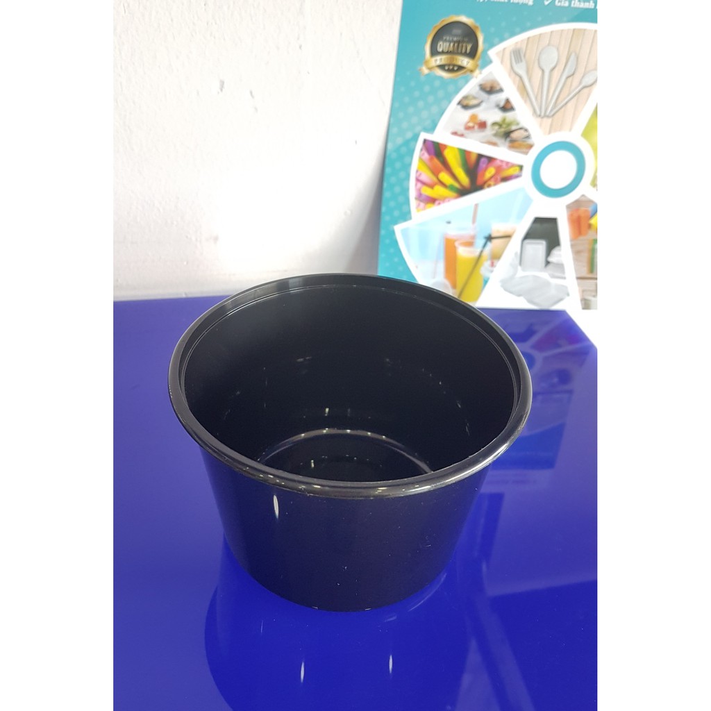 Combo 50 Hộp nhựa tròn đen 600ml Microwave