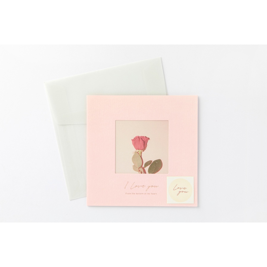 Set Thiệp ARTBOX Hàn Quốc Hình Vuông Thiết Kế Họa Tiết Hoa Hồng Trong Khung Cửa Sổ