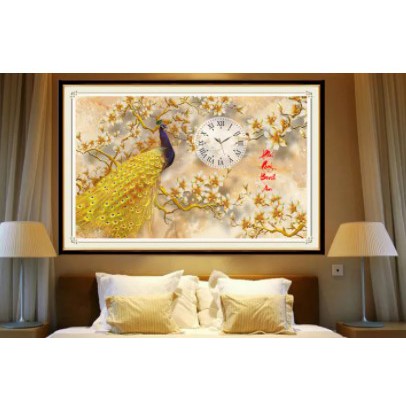 TRANH ĐÍNH ĐÁ ĐỒNG HỒ PHÚ QUÝ BÌNH AN VS253 (80X52)