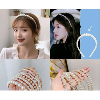 Bờm tóc đính ngọc nhân tạo phong cách Hàn Quốc