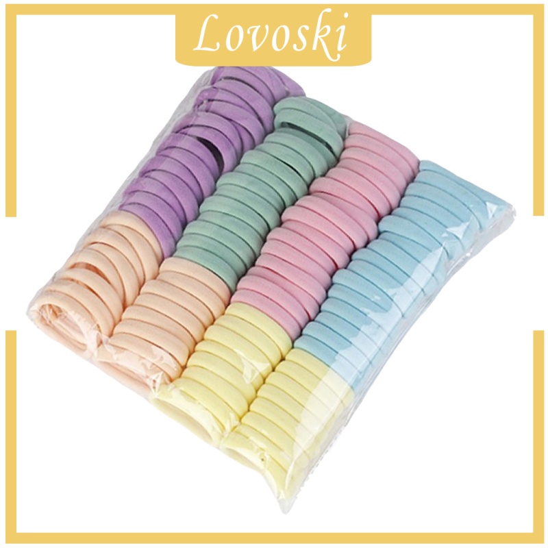 Set 100 Dây Cột Tóc Co Giãn Không Đường May Nhiều Màu Sắc 7cm Dành Cho Nữ