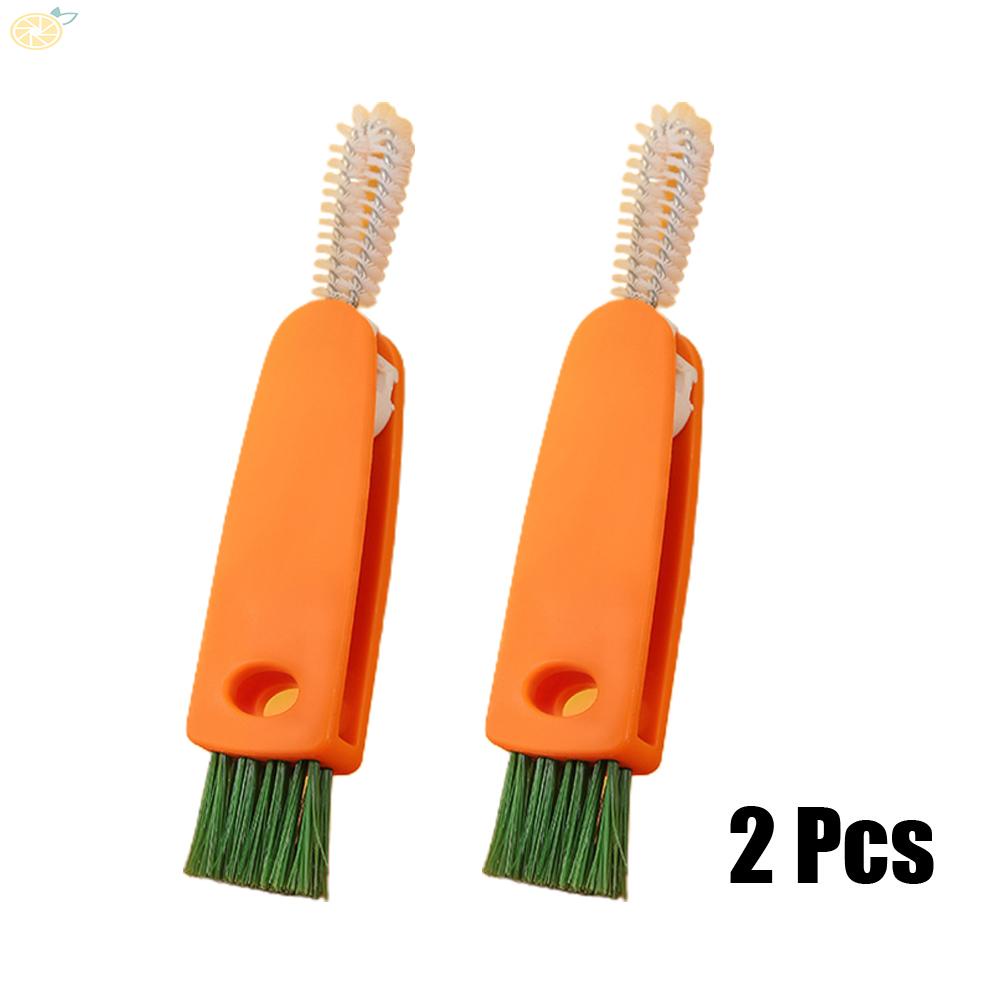 【VARSTR】2 PCS 3 In 1 Bottle Cap Detail Brush Cleaner Bottle Brush Cup Cover Lid Cleaning