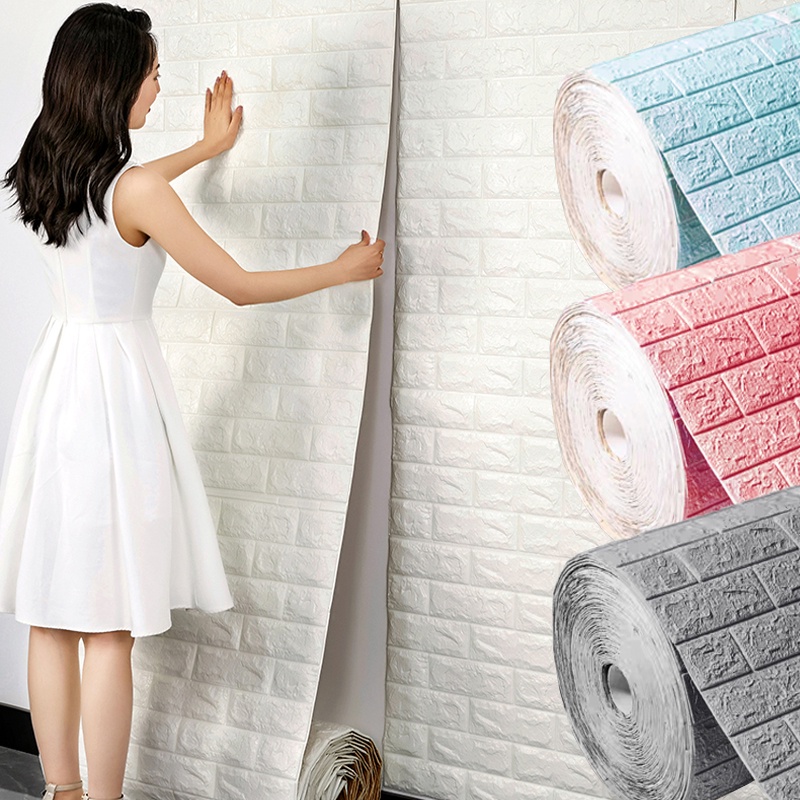 Miếng Dán Tường 3d Bằng Xốp Chống Nước Tự Dính Trang Trí Nhà Cửa