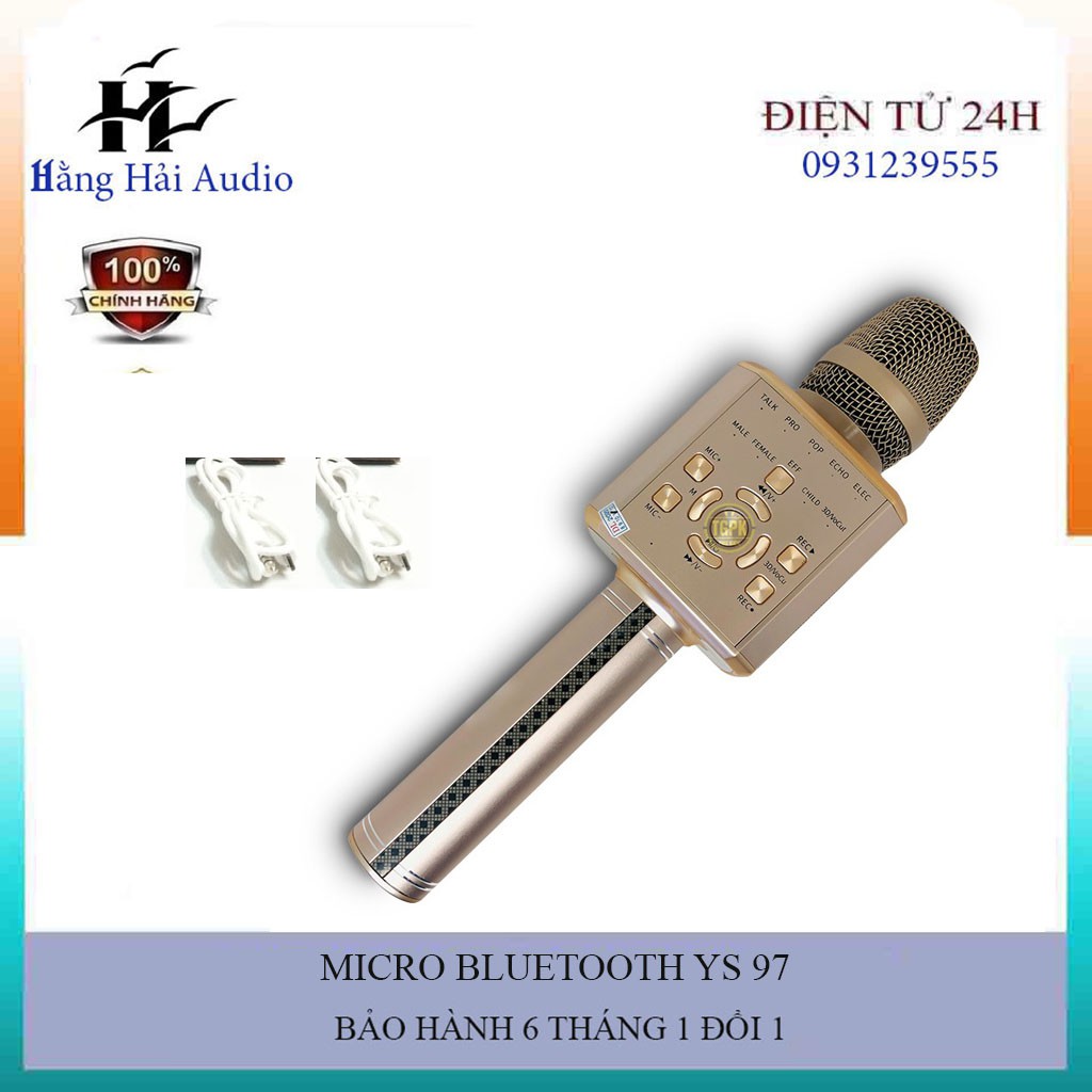 [Mã ELHACE giảm 4% đơn 300K] Micro YS-97 Mic Karaoke Bluetooth Tích Hợp Live Stream Sound Card 3 In 1 Cao Cấp