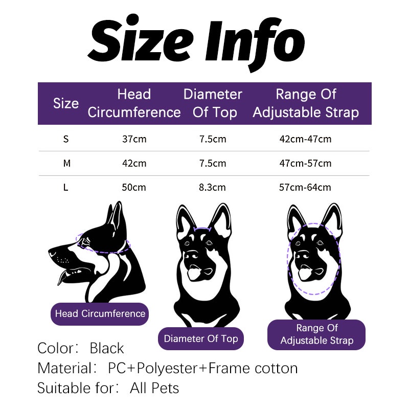 HamshMoc Mũ bảo hiểm cứng chống mưa nắng có dây đeo tai điều chỉnh cỡ nhỏ/vừa cho cún cưng đi xe máy