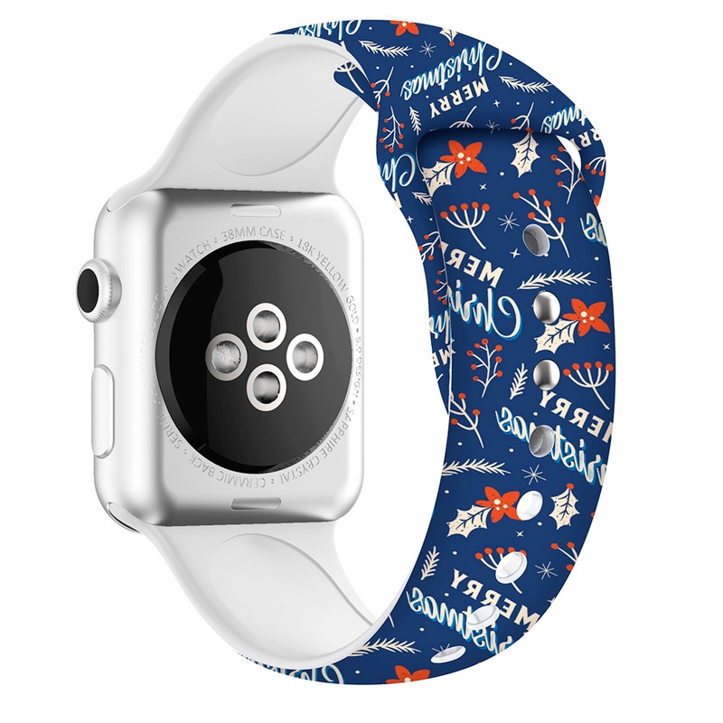 Dây Đeo Silicon Hình Người Tuyết Dễ Thương Cho Đồng Hồ Thông Minh Apple Watch Series 7/6/SE/5/4/3/2/1 38-45mm