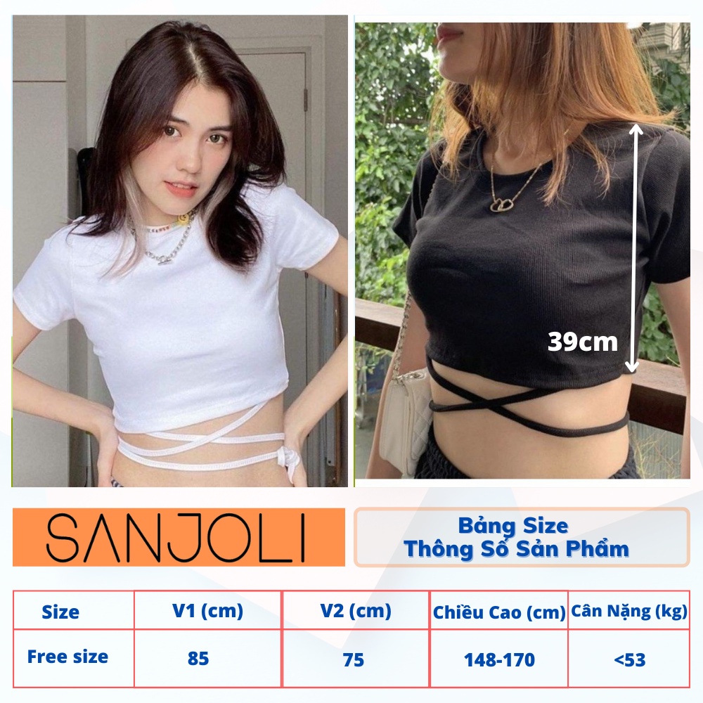 Áo Thun Croptop Kiểu Nữ Sexy Aos Crt Ôm Sát Body Thiết Kế Năng Động Ngầu Hàn Quốc SANJOLI AO039